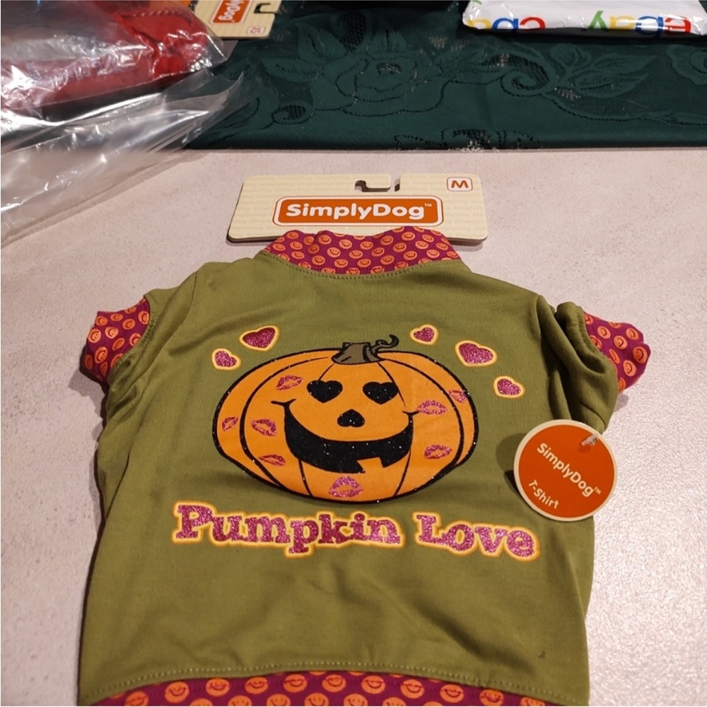 Pumpkin Love Pet Shirt - Green and Pink